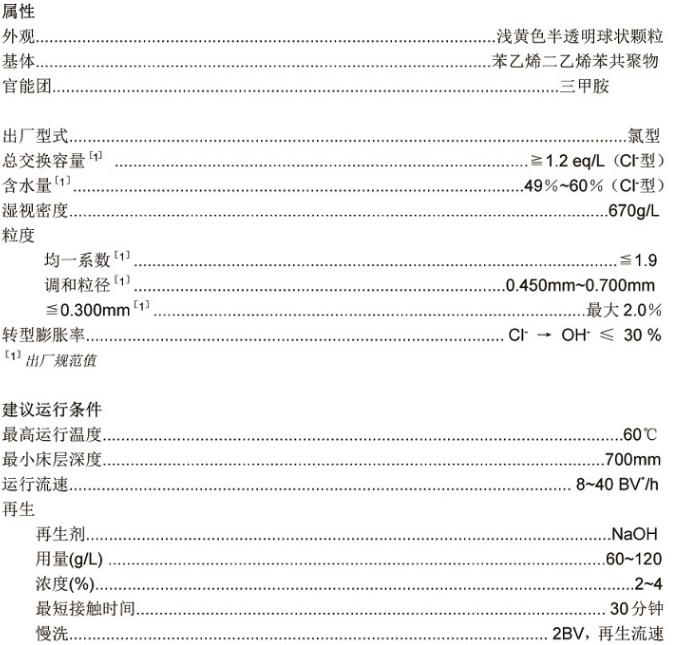 工業(yè)級強(qiáng)堿陰離子樹脂 工業(yè)級強(qiáng)堿陰離子樹脂